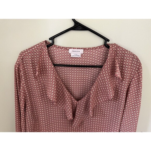 Van Heusen Women's Long Sleeve Top Blouse Pink with Pattern Size XL - Picture 2 of 6